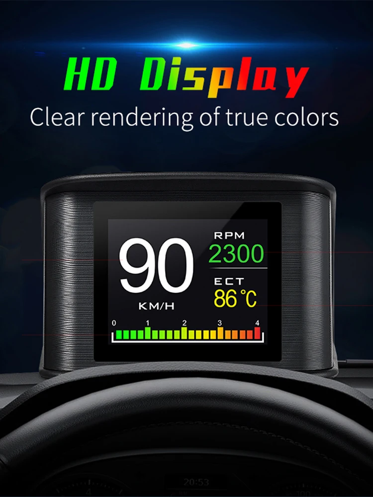 P10 OBD 2 II автомобильный дисплей HUD на лобовом стекле Спидометр турбо повышающее