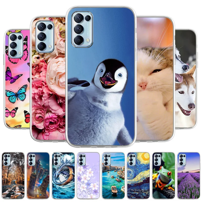 

For Oppo Reno 5 4G CPH2159 6.43 inch Case Silicone Soft TPU Bumper Reno5 SmartPhone Cover Protect Shell Coque Shockproof