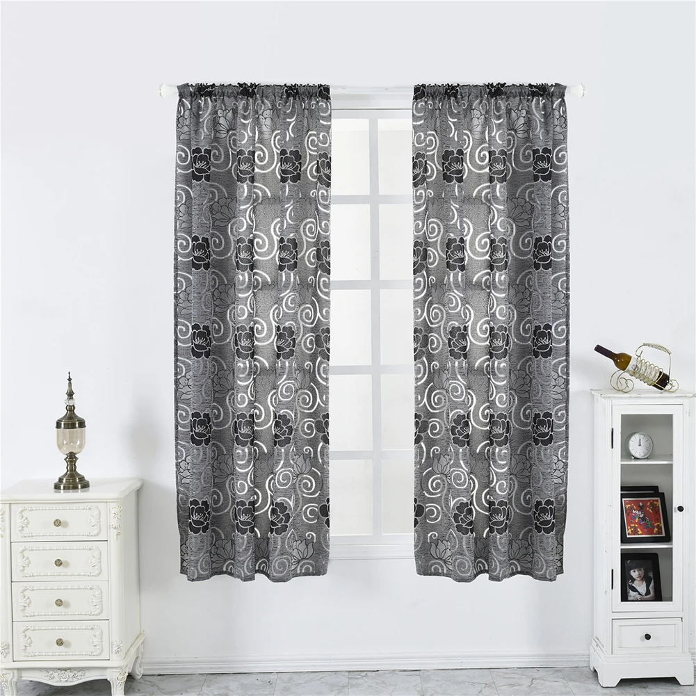 100x130 см Пион цветок окно сетчатая занавеска гостиная Тюль с драпировкой домашний