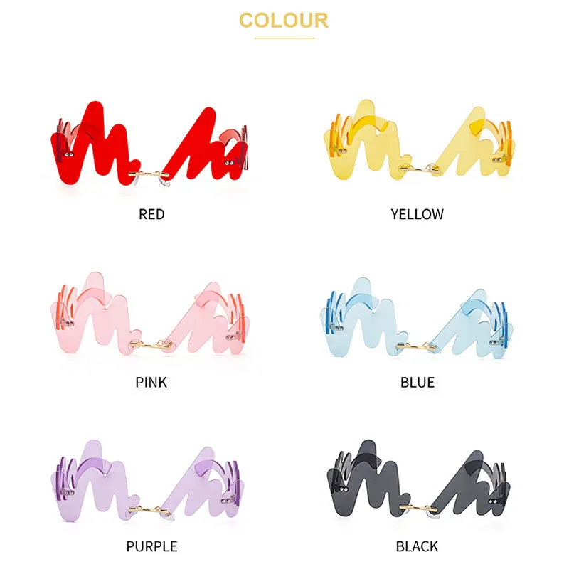 

Fashion Personality Irregular Wave Sunglasses Women Party Funny Sun Glasses Cute Sexy Creative Glasses