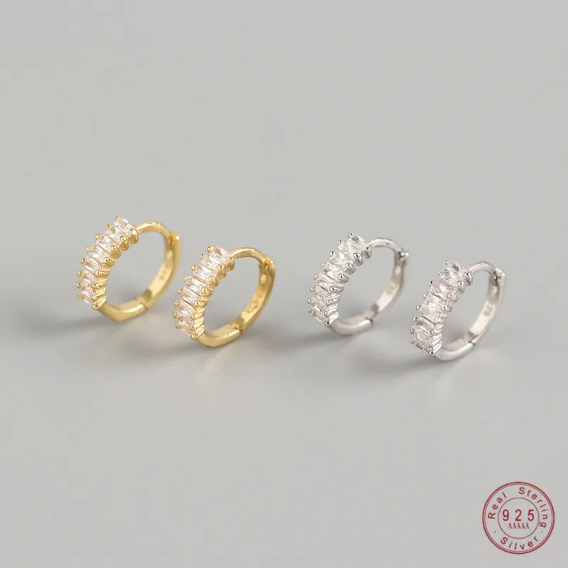 Простые серьги из стерлингового серебра 925 пробы с паве цирконием светильник