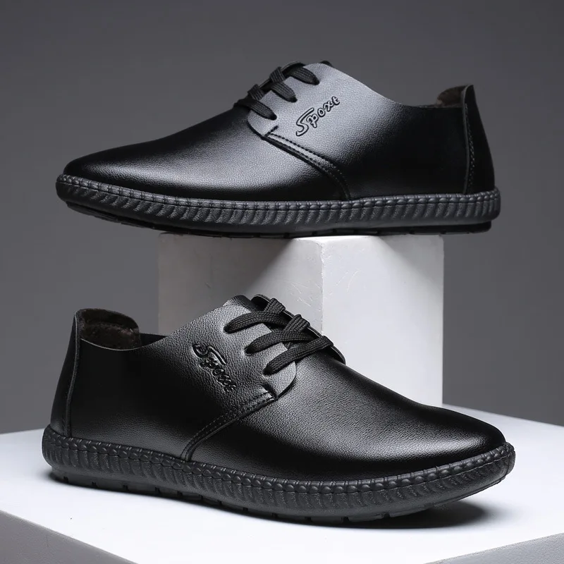 

Mazefeng New Men Shoes Leather Patent Leather Shoes Men Comfortable Low-top Casual Single Shoes Leather Shoes Formal Shoes 39-44