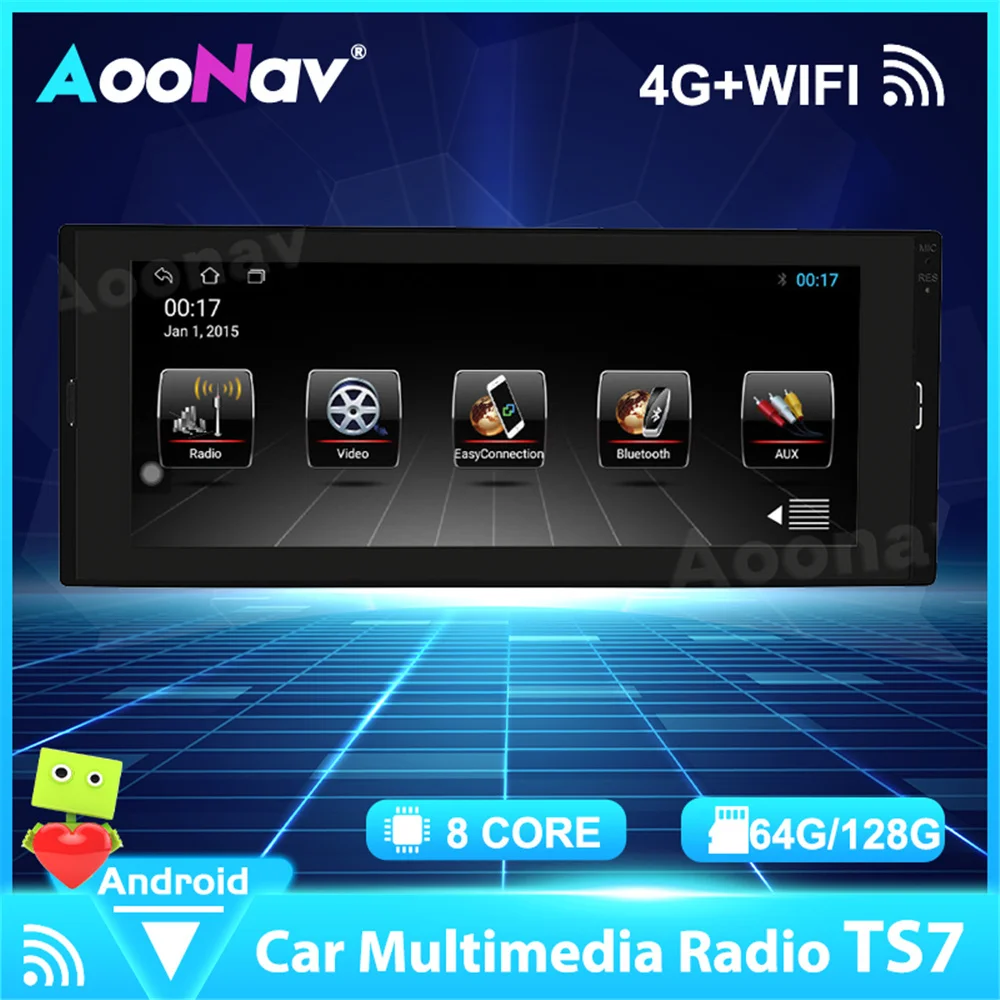 

1din Android System Car Radio Player GPS Navigation For TS7 6.9 inch Auto Multimedia Wireless CarPlay Touch Screen