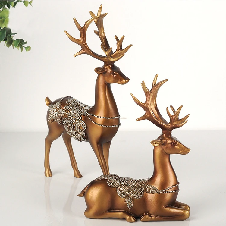 

Luxury resin deer model home furnishing decoration crafts creative livingroom figurines christmas resin crafts/gifts arts