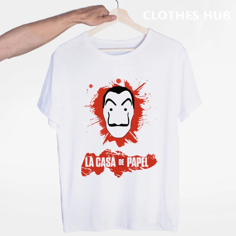 Футболка La Casa De Papel Мужская футболка с забавным дизайном футболки для грабителей
