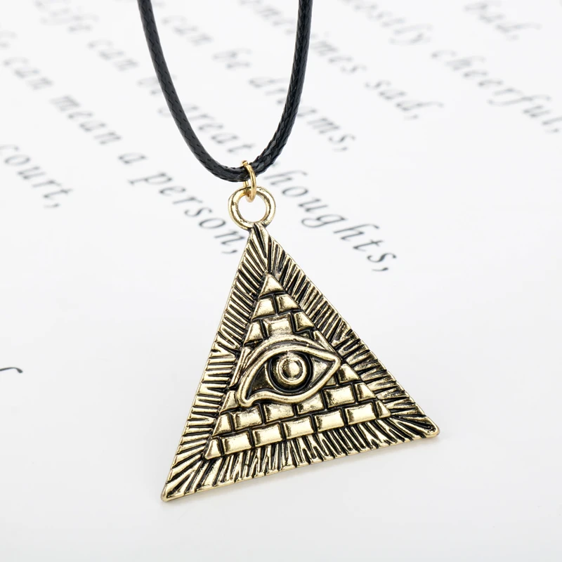 HANCHANG Unique Design Slavic Viking Jewelry Ancient Egyptian Pyramid Evil Charm Egypt Eye of God Pendant Necklace For Men | Украшения и