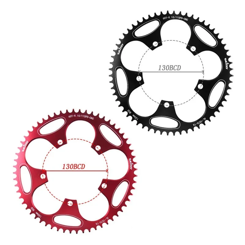 

Кольцевая Круглая Пластина для шоссейного велосипеда 130BCD 50T 52T 54T 56T 58T 60T аксессуары для велосипедной цепи широкая узкая зубчатая Корона