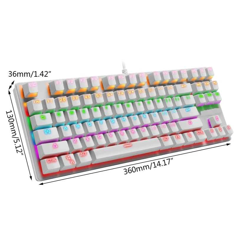 

Mechanical Keyboard 87 Keys Switch Wired Gaming Keyboards with RGB Backlight