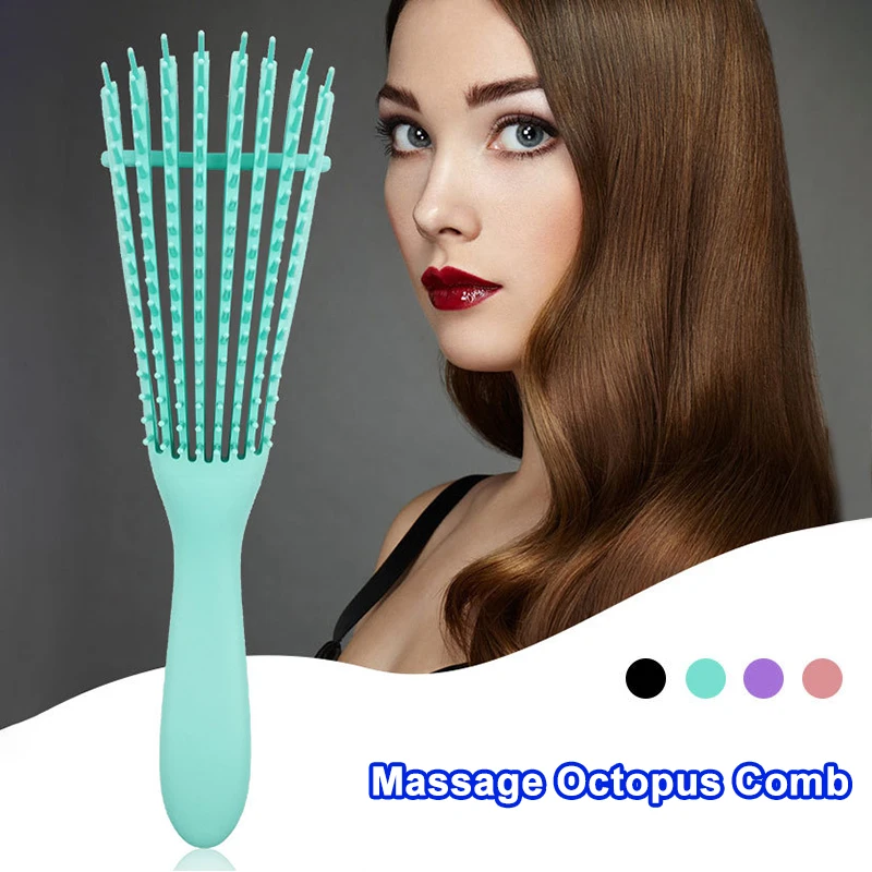 

Hairbrush Anti-Static Anti-Tangling Scalp Head Massage Curling Comb With Handle for Hair Care JS23