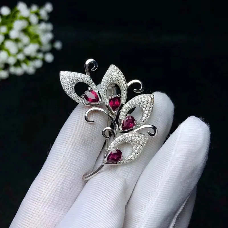 Ювелирные изделия CoLife 925 серебряная брошь с драгоценным камнем 4 шт натуральный