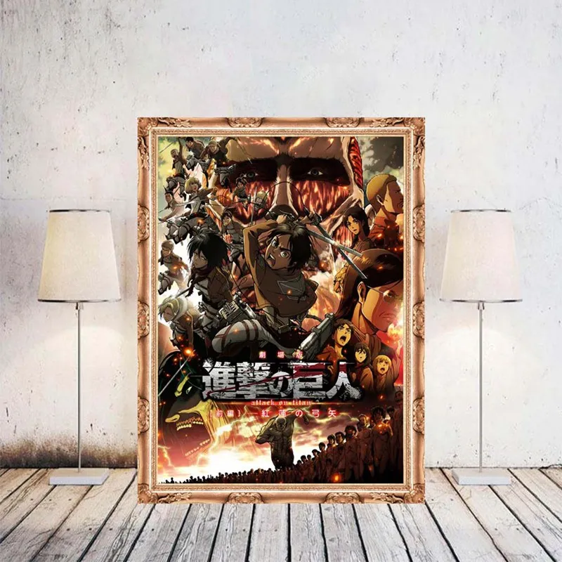 

Attack On Titan Posters Japanese Anime Coated Paper Prints Livingroom Bedroom Bar Home Art Painting 29*42cm