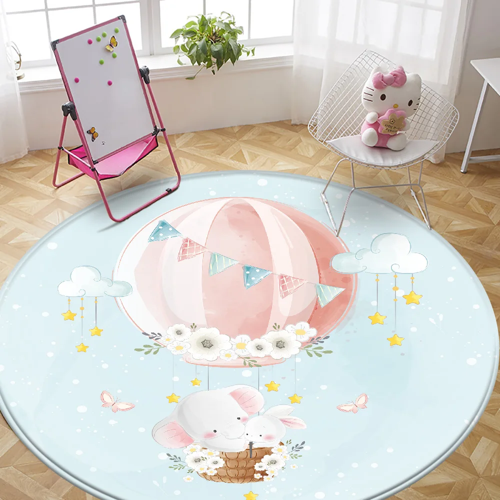 

Cartoon Rug Kids Bedroom Cute Elephant Carpet Soft Anti-slip Children Baby Play Crawling Game Mat Home Living Room Area Rug