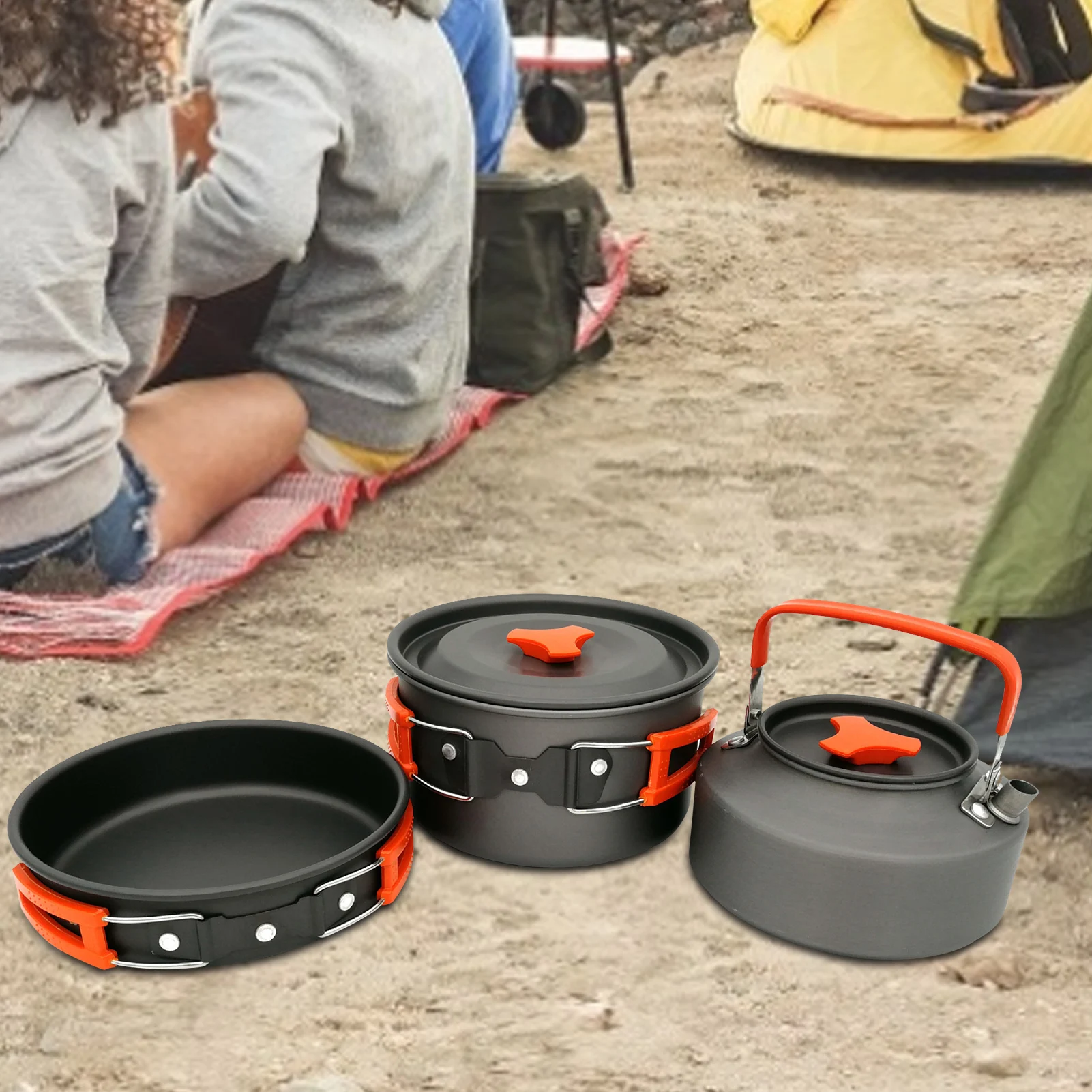 Murah Set Peralatan Masak Perlengkapan Dapur Portabel Untuk Berkemah Hiking Travel Perlengkapan Memasak Barbekyu Penyimpanan Mudah Kualitas Tinggi Cantik