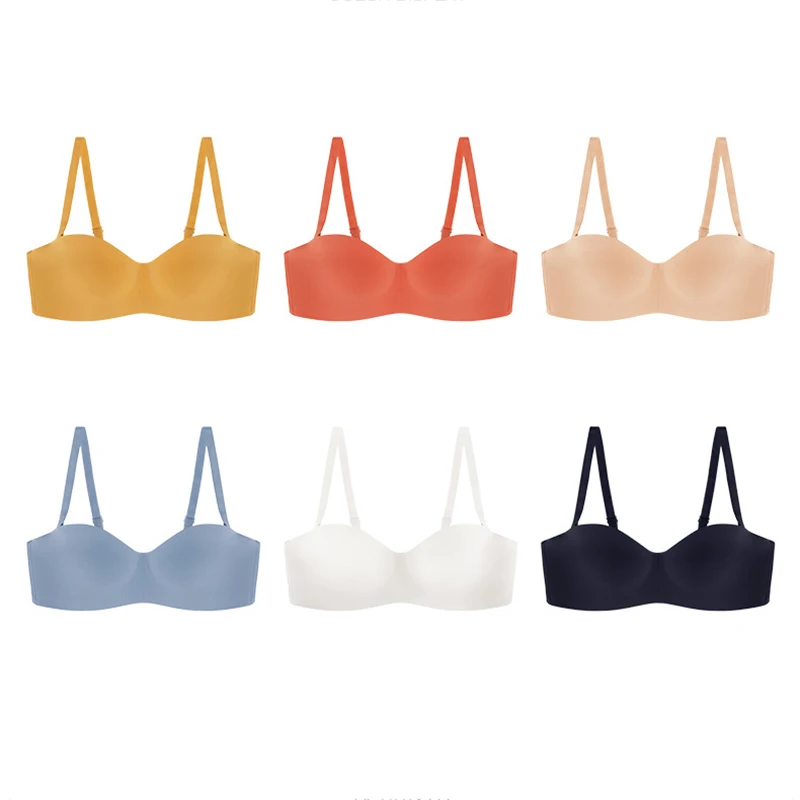 

Newest Girls Bra Seamless Push Up Bras Solid Color Non-slip Summer Thin Smooth Bra No Steel Ring Bras for Women