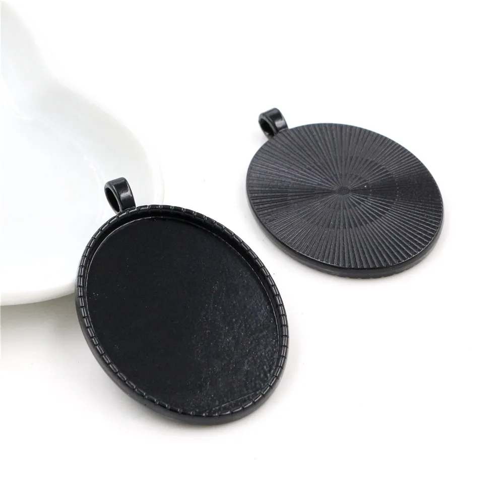 

New Fashion 5pcs 30x40mm Inner Size Bronze and Black Cabochon Base Setting Charms Pendant