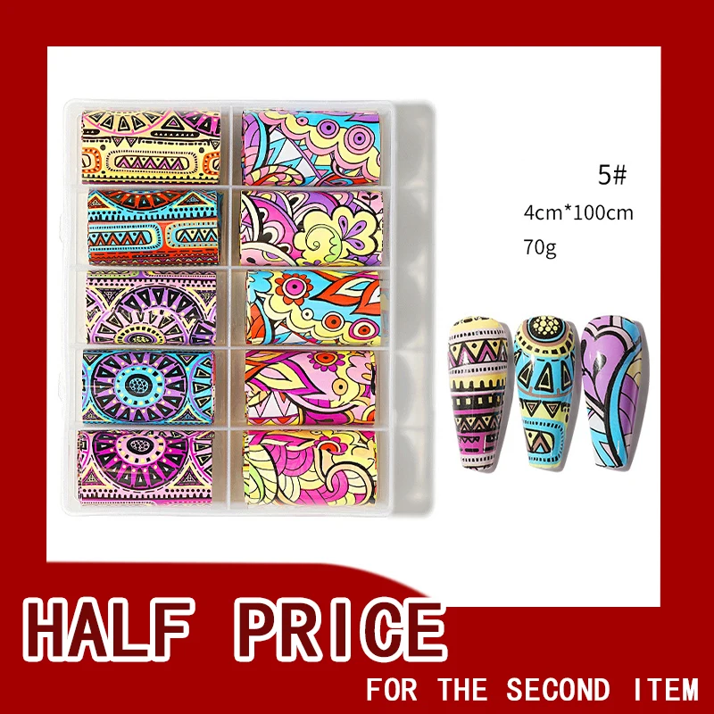 

19 Types Charm Nail Foils Polish Stickers Metal Color Starry Paper Transfer Foil Wraps Adhesive Decals Nail Art Decorations