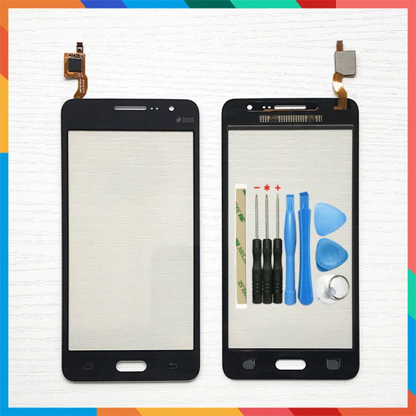 Для samsung Galaxy Grand Prime Duos G530 G530H G530F G5308 G531 G531F сенсорный экран дигитайзер передняя стеклянная линза сенсорная панель+ инструмент - Цвет: Black With Tool