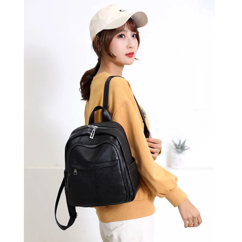 Женская кожаная сумка винтажный рюкзак высокого качества для подростков 2019 |