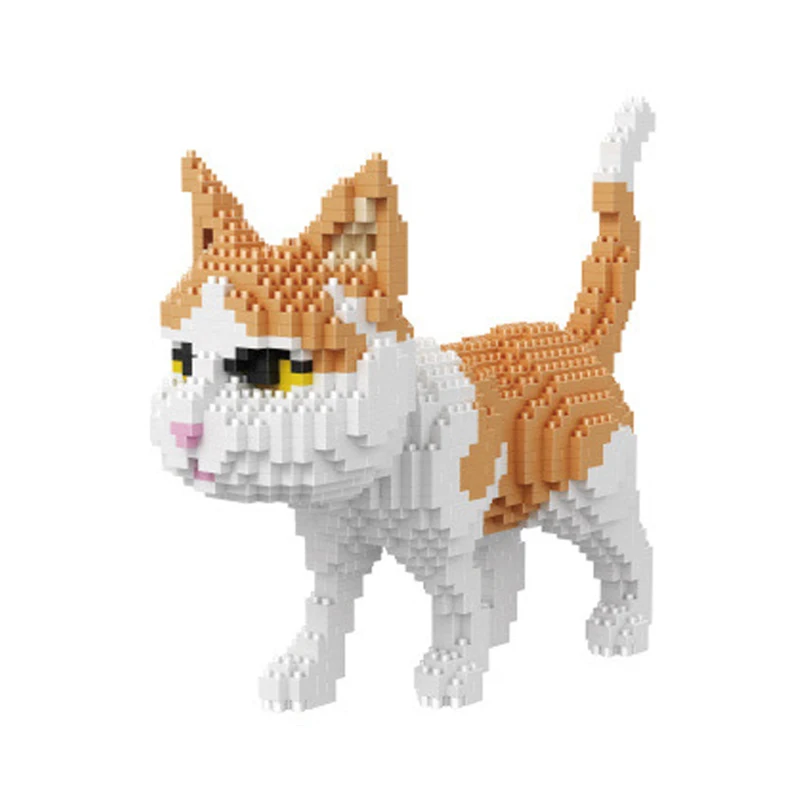 16037 персидская кошка желтая котенка животное домашнее 3D модель DIY Мини Алмазные