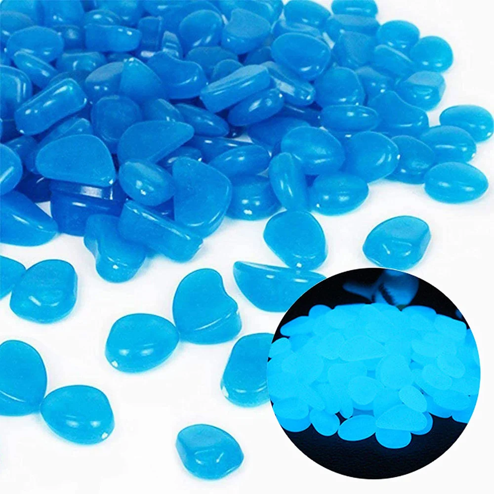 

100 Pcs Luminous Pebbles Glow in The Dark Rocks For Home Decoration Aquarium Walkways Garden Yard Path Patio Lawn Decor