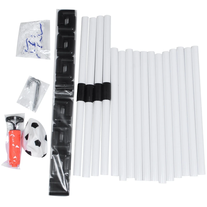 

2 Sets Detachable Diy Portable Children Sports Soccer Goals Practice Scrimmage Game Football Gate Diy White with Soccer Ball and