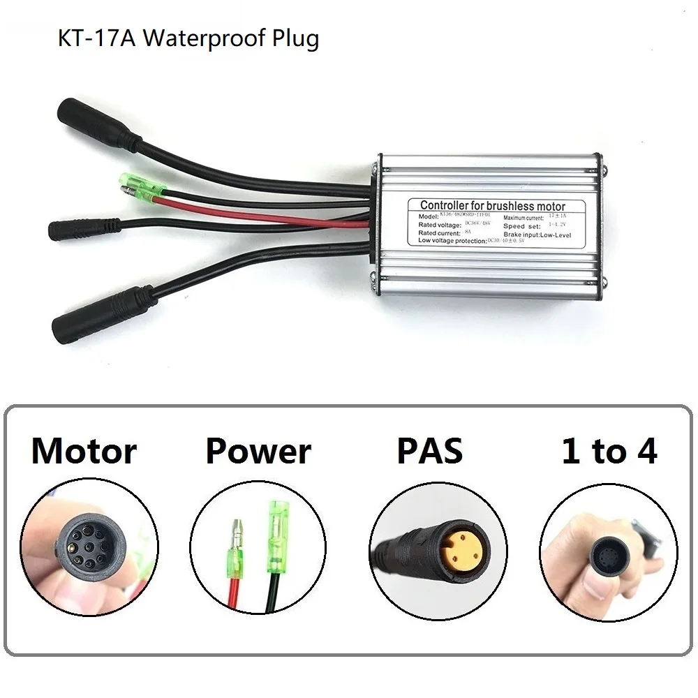 Когда нибудь контроллер KT 17A 36В/48В электровелосипеда Squarewave для 250W 350W 500W Ebike