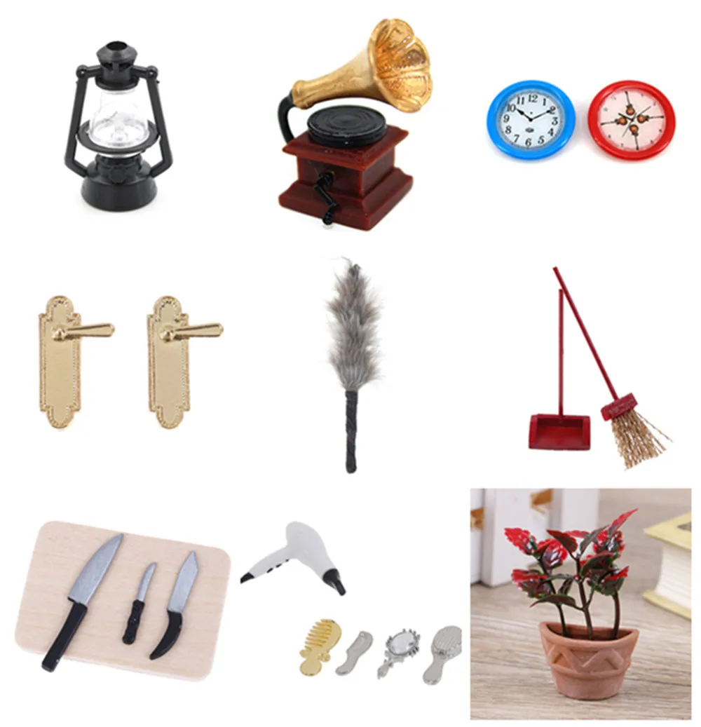 

Multi Accessories 1:12 Scale Doll Houses Miniature Wall Clock Play Doll Home Decor Toy Pretend Play Furniture Toy