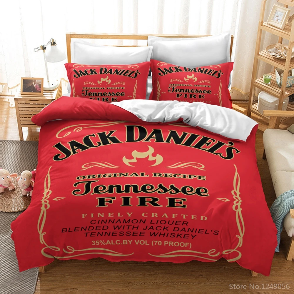 Black Jack Whiskey Wine Duvet Cover Set Printed 3d Bedding Sets Pillowcase Single Double Twin Full Queen King for Bedroom Decors | Дом и сад