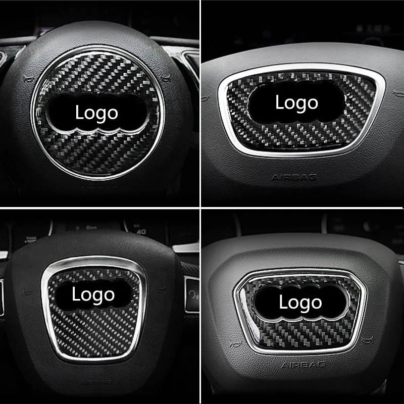 Для Audi A1 A3 A5 A4 A6 A7 A8 S3 S4 S5 S6 S7 Q3 Q5 Q7 TT углеродное волокно руль эмблема 3D автомобиля наклейки Средства для укладки волос