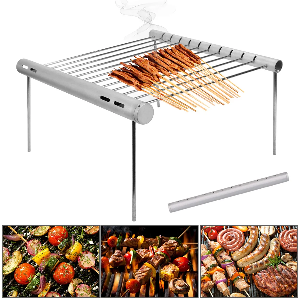 

Pocket Outdoor Camping Picnic Tool Non-stick Portable Stainless Steel BBQ Grill Folding Barbecue Grill Barbecue Accessories