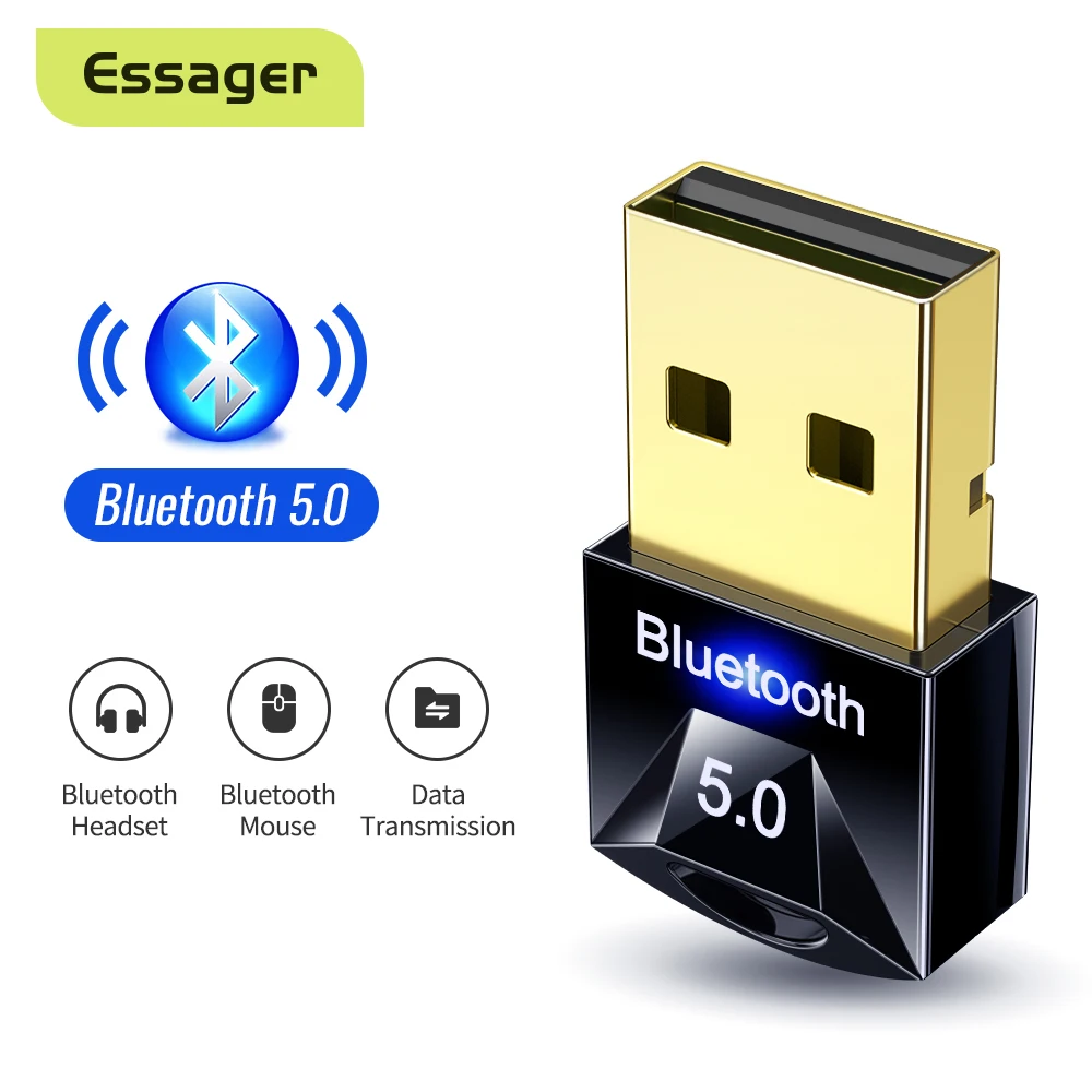Essager беспроводной USB Bluetooth 5 0 адаптер для компьютера ПК динамик клавиатура аудио