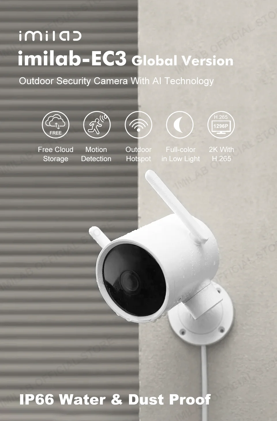 Цена IP-камера Imilab EC3 с поддержкой Wi-Fi, 1080P