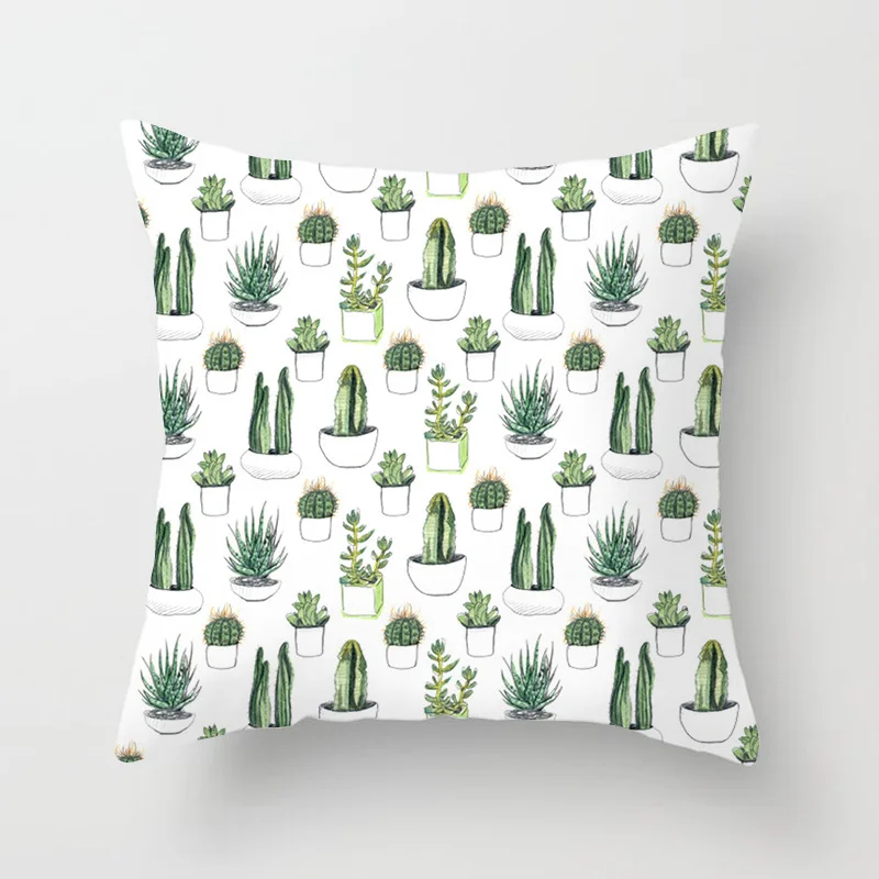 

Green Plant Geometric Sofa Decorative Cushion Cover Pillowcase 45*45cm Polyester Throw Pillow Home/Living Rome Decor Pillowcover