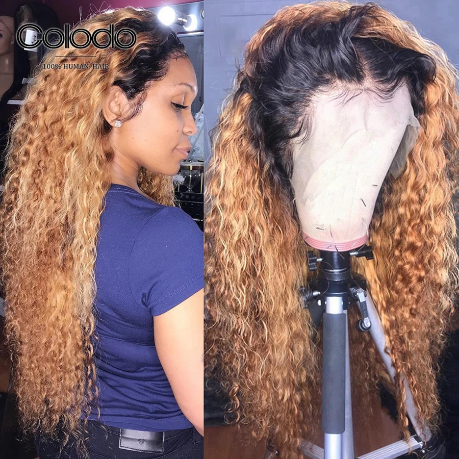 Колодо Remy бразильские волнистые волосы Омбре человеческие цветные парики с