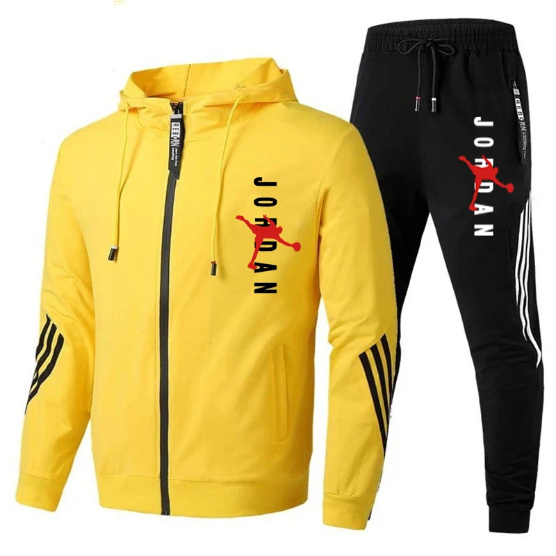 

Men Zipper suit Hoodies Jordan 23 Tracksuit Sweatshirt Suit Fleece Hoodie+Sweat pants Jogging Homme Pullover Sporting Suit Male