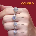 Кольцо из серебра 925 пробы с муассанитом, 1 карат, D, круглая огранка, однорядное обручальное кольцо на юбилей