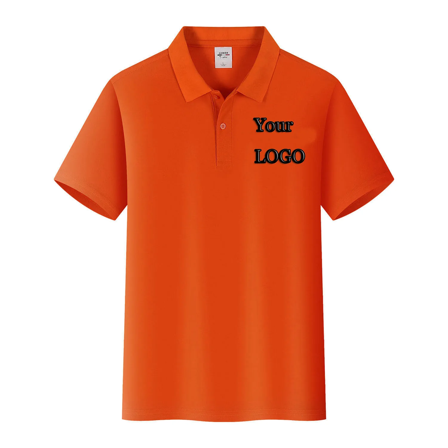 Мужские рубашки-поло без рисунка футболка с коротким рукавом для руководителя