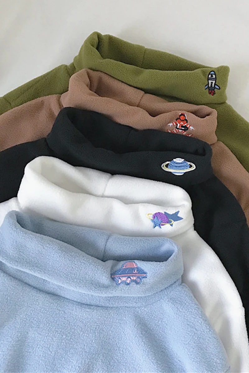 Новинка зимние модные женские футболки с вышивкой для колледжа воротником