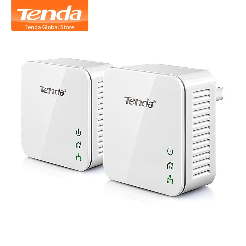 1 пара Tenda P202 Mini 200 Мбит/с PowerLine Ethernet адаптер, PLC Адаптер, совместимый с беспроводным Wifi роутером, IPTV, Plug and Play