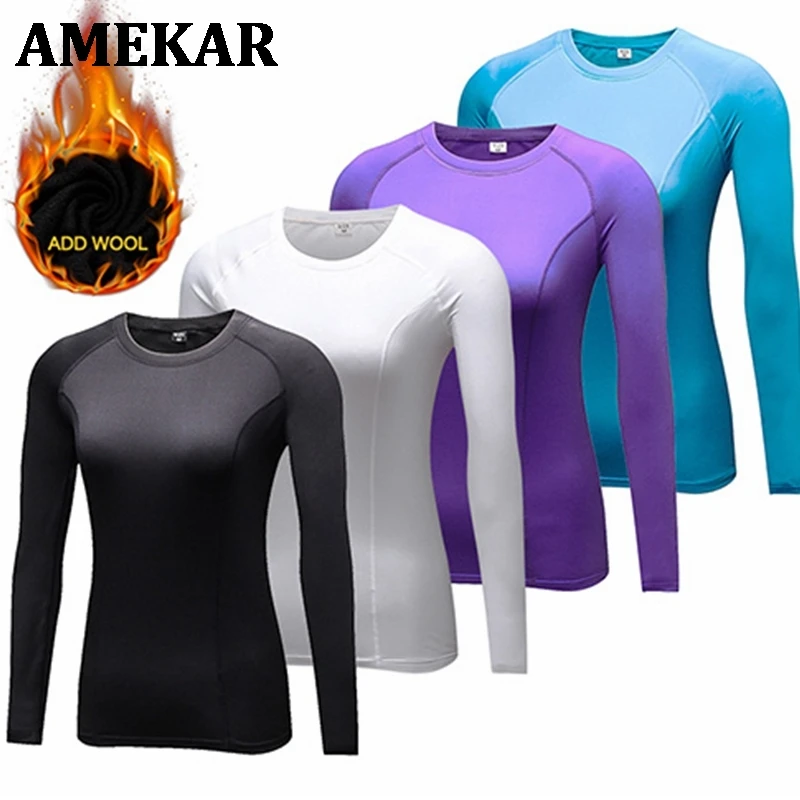 

Running T-shirt Compression Tights Women T-shirt Quick Dry Long Sleeve T-shirts Fitness Women Clothes Tees & Tops Rn