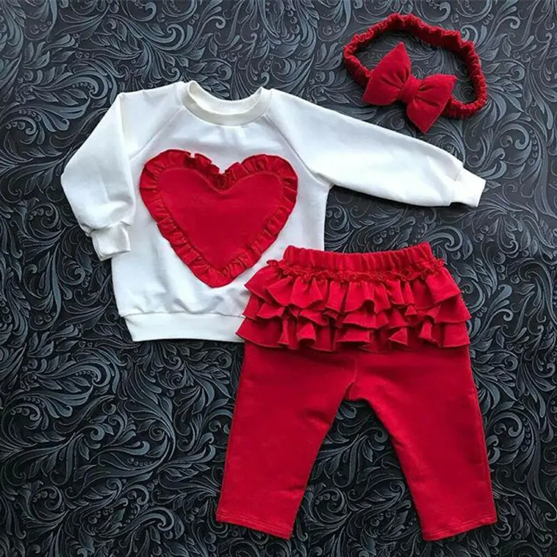 

Emmababy 3PCS Toddler Kids Baby Girl Clothes Set For Autumn Long Sleeve Cotton Sweatshirt Tops Pants Headband Clothing Outfits