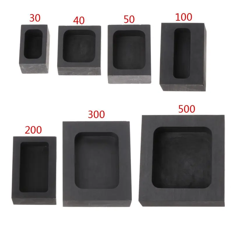 

High Purity Black Graphite Ingot Bar Mold Mould Crucible for Melting Gold Silver Brass Casting Refining Jewelry Tools