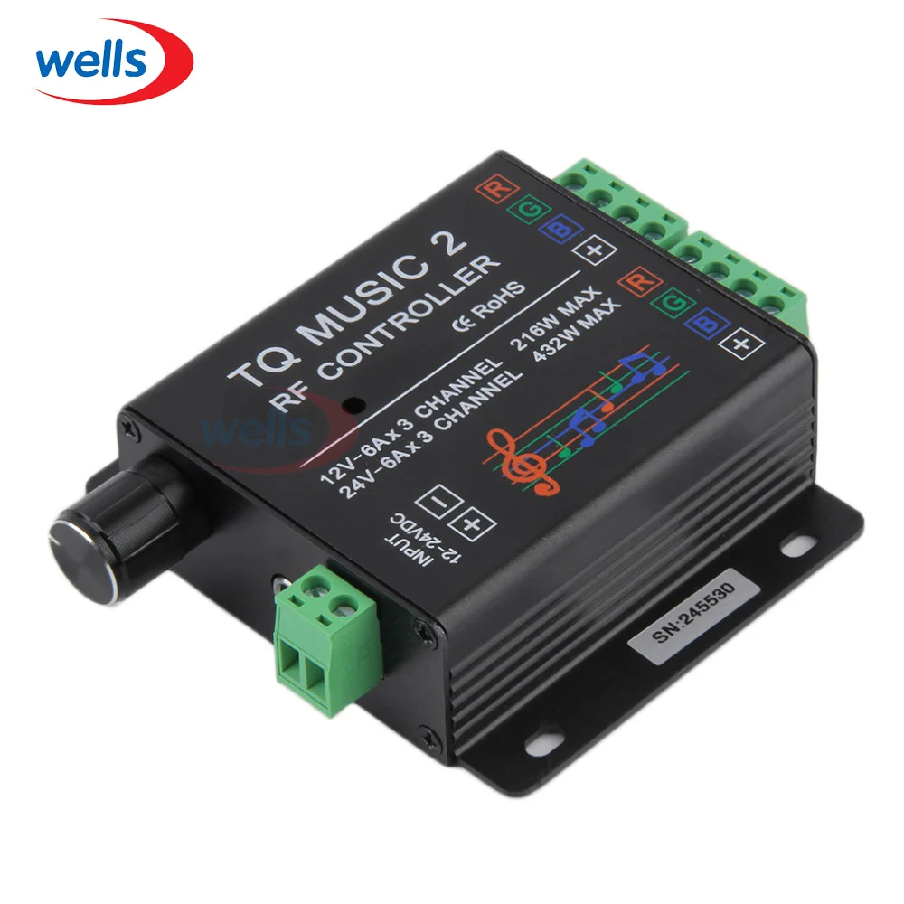Новинка DC12V 24V 18A 3 канала TQ Music 2 RGB светодиодный пульт дистанционного управления ler