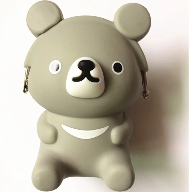 gray dog Силиконовый кошелек с рисунком пингвина для мальчиков и девочек, сумка для монет, Детская сумка для ключей, с фабрики, кошелек с застежкой, чехол - Цвет: gray dog