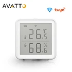 Смарт-датчик температуры и влажности AVATTO Tuya WiFi светодиодный ным экраном, не требуется приложение Gateway Smart Life, работает с Alexa