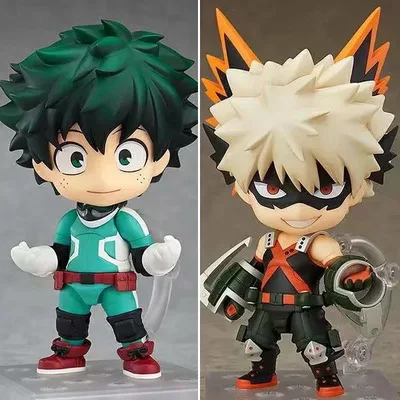 

10cm Puppets Mijn Hero Academia Bakugo Katsuki Midoriya Lzuku Pvc Action Figure Model Movable and Changeable Face Japan Model