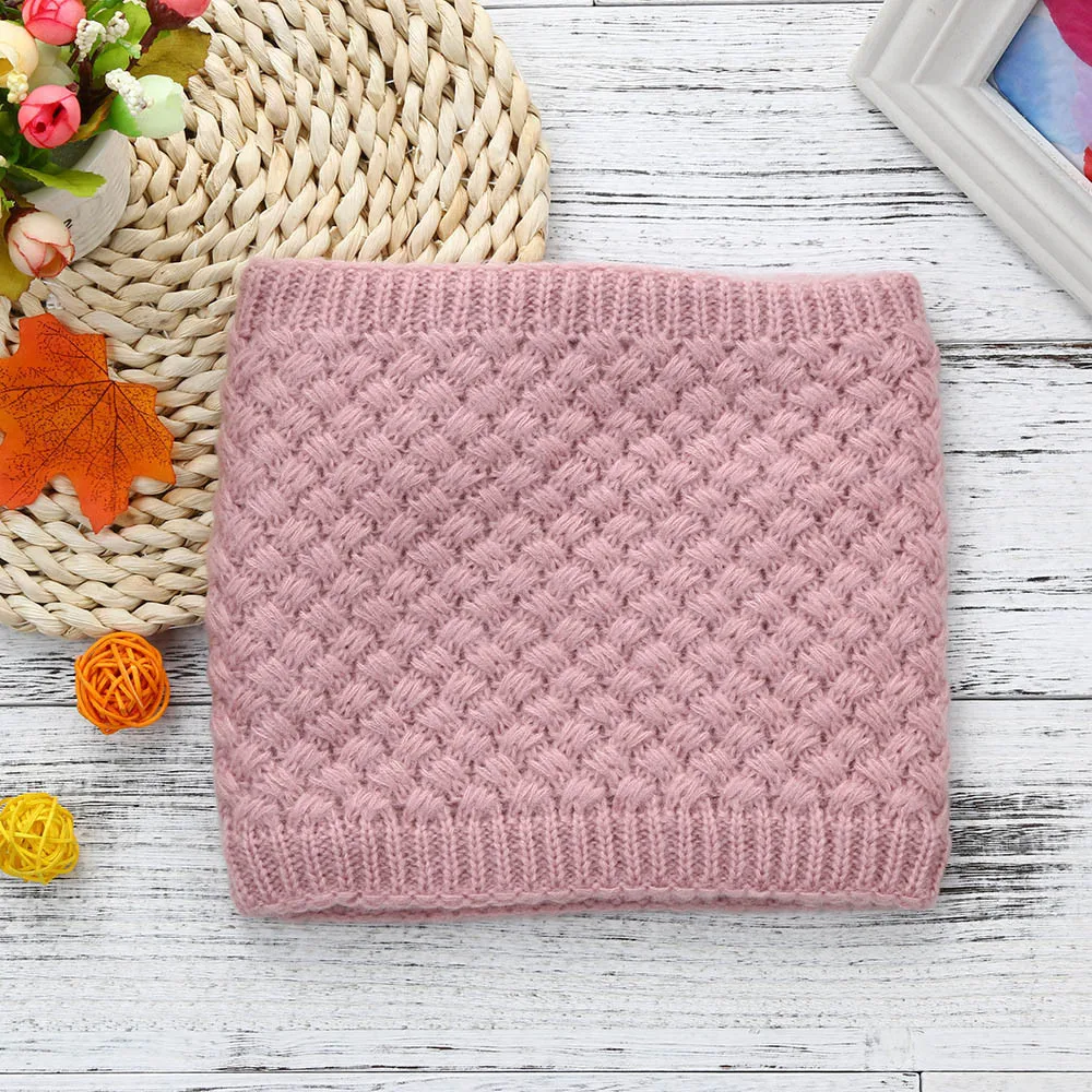 Женский однотонный вязаный шерстяной шарф-снуд с уплотненным кольцом шарф-хомут