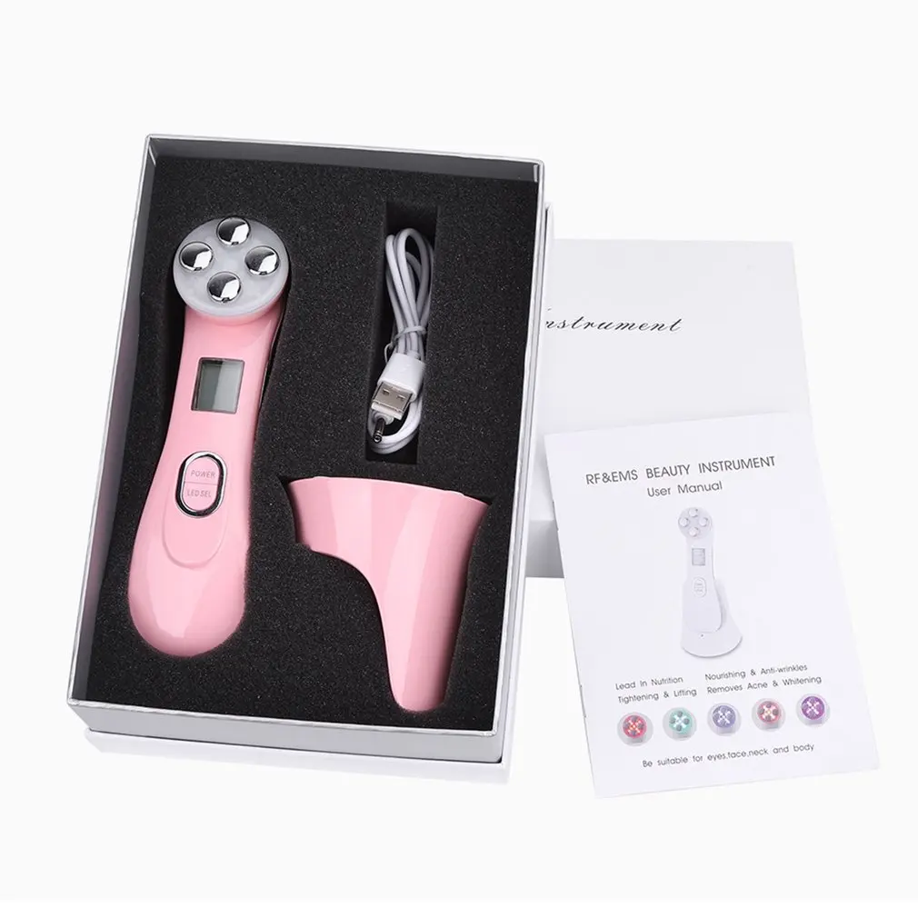 

Аппарат для мезотерапии лица, Электропорация, радиочастота, светодиодный фотонный лифтинг лица, подтяжка, удаление морщин, уход за кожей, ма...