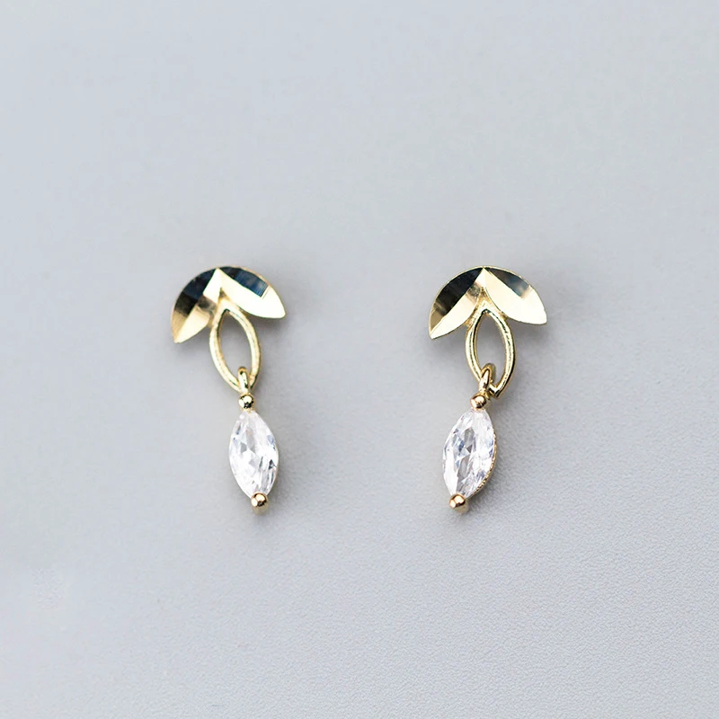 Модные серьги капли из стерлингового серебра 925 пробы для женщин золотого цвета с