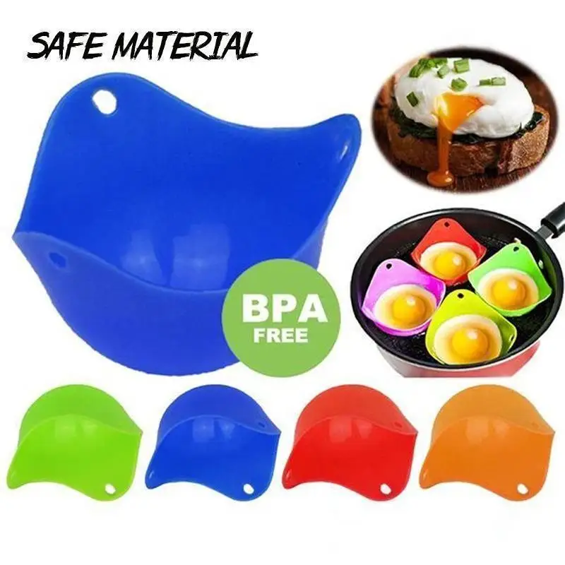 

4pc/1pc Egg Poacher Silicone Egg Cooker Kitchen Tools Pancake Cookware Bakeware Steam Eggs Plate Tray Cooking Accessories Gadget